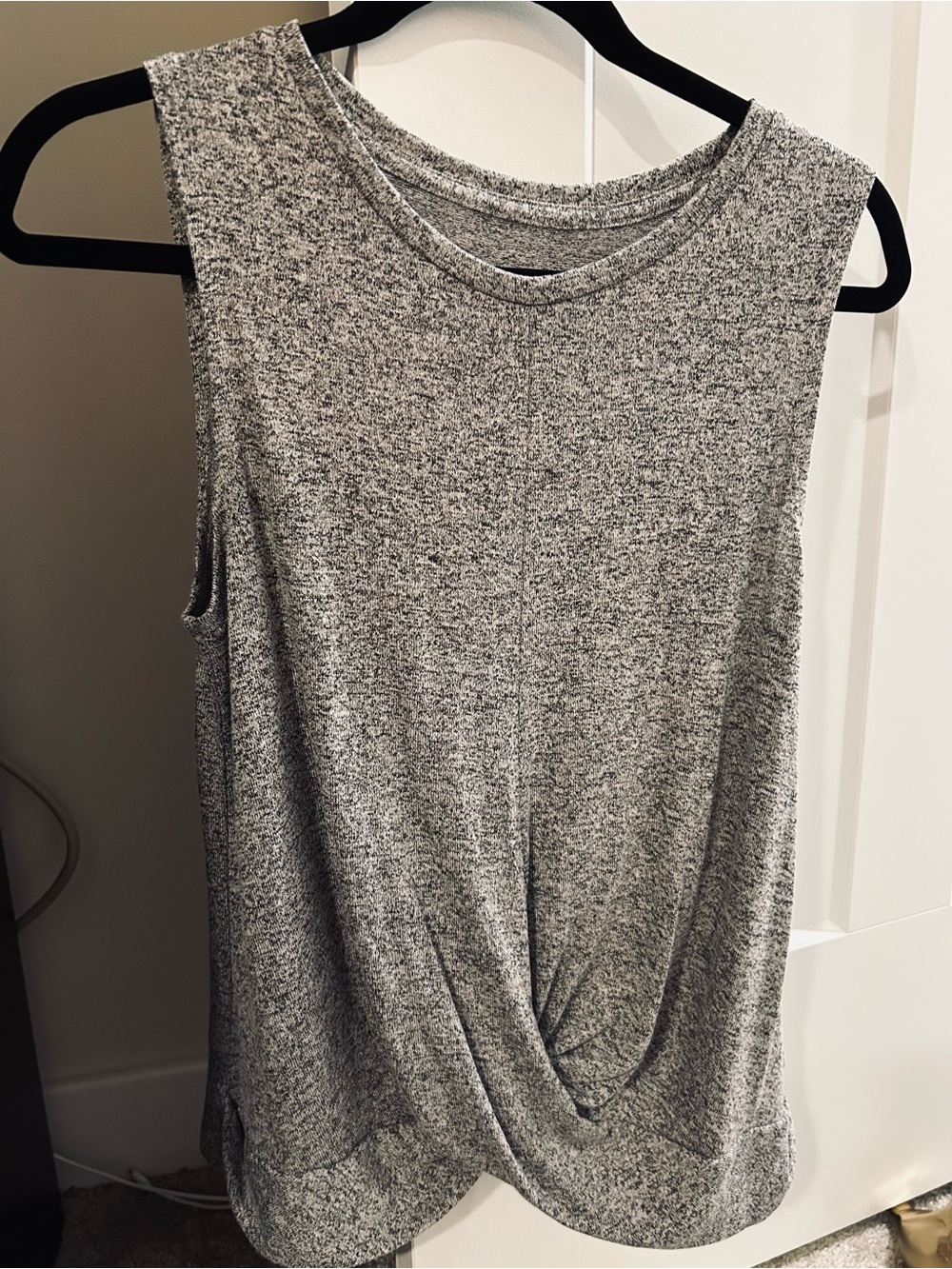 a new day Heather Gray Twist-Front Sleeveless Tank Top